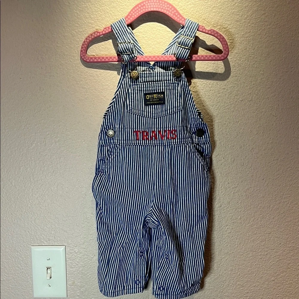 Oshkosh B’Gosh Vintage Made In USA Railroad Conductor Overalls 12 Months